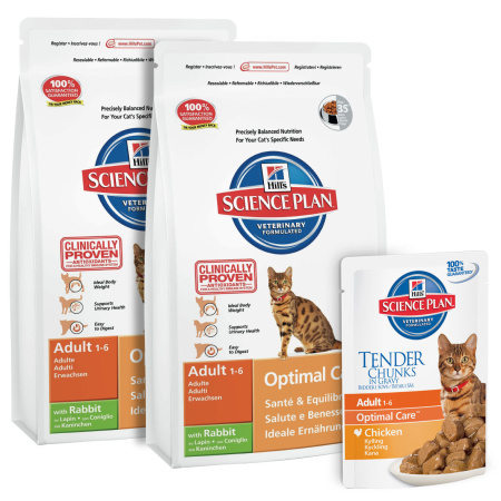 Hill's Science Plan Feline Adult Optimal Care with Rabbit