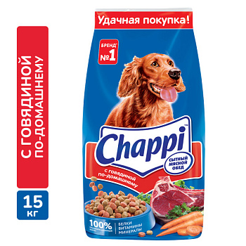 Chappi корм для взрослых собак всех пород, говядина по-домашнему